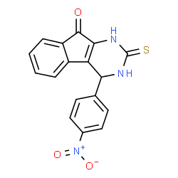 ChemSpider 2D Image | 4-(4-Nitrophenyl)-2-thioxo-1,2,3,4-tetrahydro-9H-indeno[2,1-d]pyrimidin-9-one | C17H11N3O3S