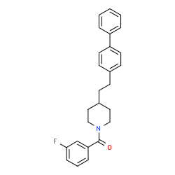 ChemSpider 2D Image | {4-[2-(4-Biphenylyl)ethyl]-1-piperidinyl}(3-fluorophenyl)methanone | C26H26FNO