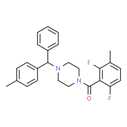 ChemSpider 2D Image | (2,6-Difluoro-3-methylphenyl){4-[(4-methylphenyl)(phenyl)methyl]-1-piperazinyl}methanone | C26H26F2N2O
