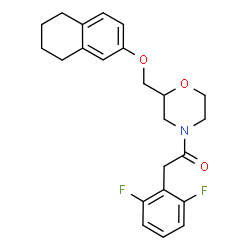 ChemSpider 2D Image | 2-(2,6-Difluorophenyl)-1-{2-[(5,6,7,8-tetrahydro-2-naphthalenyloxy)methyl]-4-morpholinyl}ethanone | C23H25F2NO3