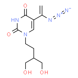 ChemSpider 2D Image | 5-(1-Azidovinyl)-1-[4-hydroxy-3-(hydroxymethyl)butyl]-2,4(1H,3H)-pyrimidinedione | C11H16N5O4