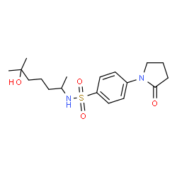 ChemSpider 2D Image | N-(6-Hydroxy-6-methyl-2-heptanyl)-4-(2-oxo-1-pyrrolidinyl)benzenesulfonamide | C18H28N2O4S