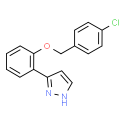 ChemSpider 2D Image | 3-(2-((4-chlorobenzyl)oxy)phenyl)-1H-pyrazole | C16H13ClN2O
