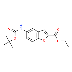 ChemSpider 2D Image | Ethyl 5-[(tert-butoxycarbonyl)amino]-1-benzofuran-2-carboxylate | C16H19NO5