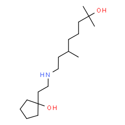ChemSpider 2D Image | 1-{2-[(7-Hydroxy-3,7-dimethyloctyl)amino]ethyl}cyclopentanol | C17H35NO2