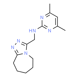 ChemSpider 2D Image | 4,6-Dimethyl-N-(6,7,8,9-tetrahydro-5H-[1,2,4]triazolo[4,3-a]azepin-3-ylmethyl)-2-pyrimidinamine | C14H20N6