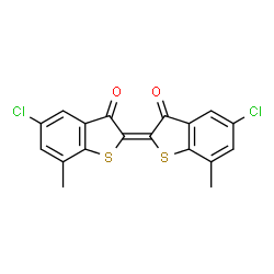 ChemSpider 2D Image | 5-Chloro-2-(5-chloro-7-methyl-3-oxobenzo[b]thien-2(3H)-ylidene)-7-methylbenzo[b]thiophen-3(2H)-one | C18H10Cl2O2S2