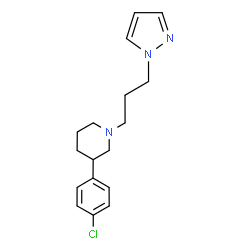 ChemSpider 2D Image | 3-(4-Chlorophenyl)-1-[3-(1H-pyrazol-1-yl)propyl]piperidine | C17H22ClN3