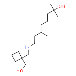 ChemSpider 2D Image | 8-({[1-(Hydroxymethyl)cyclobutyl]methyl}amino)-2,6-dimethyl-2-octanol | C16H33NO2
