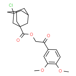 ChemSpider 2D Image | 2-(3,4-Dimethoxyphenyl)-2-oxoethyl 3-chloro-1-adamantanecarboxylate | C21H25ClO5