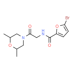 ChemSpider 2D Image | 5-Bromo-N-[2-(2,6-dimethyl-4-morpholinyl)-2-oxoethyl]-2-furamide | C13H17BrN2O4