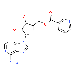 ChemSpider 2D Image | 9-[5-O-(3-Pyridinylcarbonyl)pentofuranosyl]-9H-purin-6-amine | C16H16N6O5