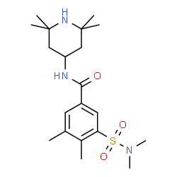 ChemSpider 2D Image | 3-(Dimethylsulfamoyl)-4,5-dimethyl-N-(2,2,6,6-tetramethyl-4-piperidinyl)benzamide | C20H33N3O3S