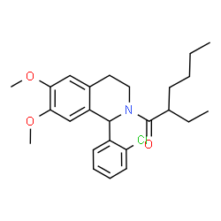 ChemSpider 2D Image | 1-[1-(2-Chlorophenyl)-6,7-dimethoxy-3,4-dihydro-2(1H)-isoquinolinyl]-2-ethyl-1-hexanone | C25H32ClNO3