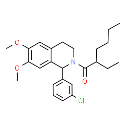 ChemSpider 2D Image | 1-[1-(3-Chlorophenyl)-6,7-dimethoxy-3,4-dihydro-2(1H)-isoquinolinyl]-2-ethyl-1-hexanone | C25H32ClNO3