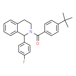 ChemSpider 2D Image | [1-(4-Fluorophenyl)-3,4-dihydro-2(1H)-isoquinolinyl][4-(2-methyl-2-propanyl)phenyl]methanone | C26H26FNO
