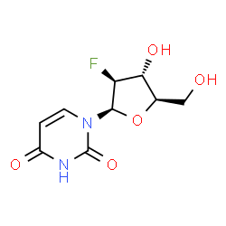 ChemSpider 2D Image | 1-(2-deoxy-2-fluoro-?-D-arabinofuranosyl)uracil | C9H11FN2O5