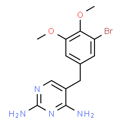 ChemSpider 2D Image | 2,4-diamino-5-(3-bromo-4,5-dimethoxybenzyl)pyrimidine | C13H15BrN4O2
