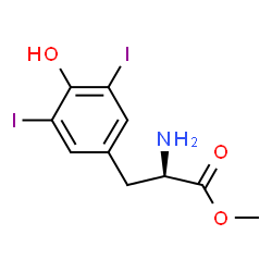 ChemSpider 2D Image | Methyl 3,5-diiodo-D-tyrosinate | C10H11I2NO3