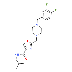 ChemSpider 2D Image | 2-{[4-(3,4-Difluorobenzyl)-1-piperazinyl]methyl}-N-isobutyl-1,3-oxazole-4-carboxamide | C20H26F2N4O2