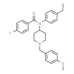 ChemSpider 2D Image | N-(4-Ethylphenyl)-4-fluoro-N-[1-(4-methoxybenzyl)-4-piperidinyl]benzamide | C28H31FN2O2