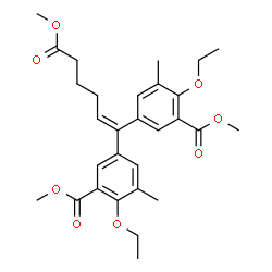 ChemSpider 2D Image | Methyl 6,6-bis[4-ethoxy-5-(methoxycarbonyl)-3-methylphenyl]hex-5-enoate | C29H36O8