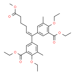 ChemSpider 2D Image | Methyl 6,6-bis[4-ethoxy-5-(ethoxycarbonyl)-3-methylphenyl]hex-5-enoate | C31H40O8