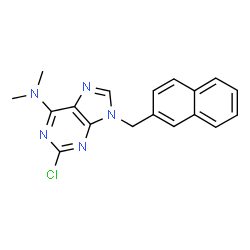 ChemSpider 2D Image | 2-Chloro-N,N-dimethyl-9-(2-naphthylmethyl)-9H-purin-6-amine | C18H16ClN5