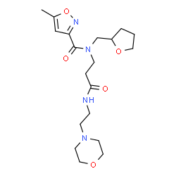 ChemSpider 2D Image | 5-Methyl-N-(3-{[2-(4-morpholinyl)ethyl]amino}-3-oxopropyl)-N-(tetrahydro-2-furanylmethyl)-1,2-oxazole-3-carboxamide | C19H30N4O5
