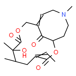 ChemSpider 2D Image | 4-Ethylidene-7-hydroxy-6,7,14-trimethyl-2,9-dioxa-14-azabicyclo[9.5.1]heptadec-11-ene-3,8,17-trione | C19H27NO6