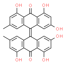 ChemSpider 2D Image | (10Z)-1,3,8-Trihydroxy-6-methyl-10-(2,4,5-trihydroxy-7-methyl-10-oxo-9(10H)-anthracenylidene)-9(10H)-anthracenone | C30H20O8