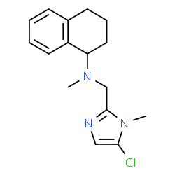 ChemSpider 2D Image | N-[(5-Chloro-1-methyl-1H-imidazol-2-yl)methyl]-N-methyl-1,2,3,4-tetrahydro-1-naphthalenamine | C16H20ClN3