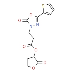 ChemSpider 2D Image | 2-Oxotetrahydro-3-furanyl 3-[2-oxo-5-(2-thienyl)-1,3,4-oxadiazol-3(2H)-yl]propanoate | C13H12N2O6S