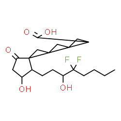 ChemSpider 2D Image | 16,16-Difluoro-11,15-dihydroxy-9-oxo-2,8-cycloprostan-1-oic acid | C20H32F2O5