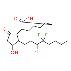ChemSpider 2D Image | 16,16-Difluoro-11-hydroxy-9,15-dioxoprostan-1-oic acid | C20H32F2O5