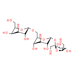 ChemSpider 2D Image | beta-D-Fructofuranosyl (5xi)-beta-L-arabino-hexopyranosyl-(1->6)-(5xi)-alpha-D-xylo-hexopyranoside | C18H32O16