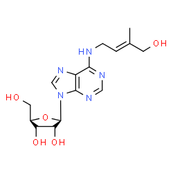 ChemSpider 2D Image | N-[(2E)-4-Hydroxy-3-methyl-2-buten-1-yl]adenosine | C15H21N5O5