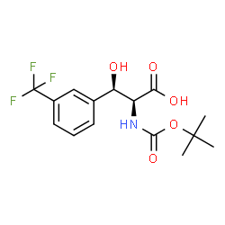 ChemSpider 2D Image | (betaR)-beta-Hydroxy-N-{[(2-methyl-2-propanyl)oxy]carbonyl}-3-(trifluoromethyl)-L-phenylalanine | C15H18F3NO5