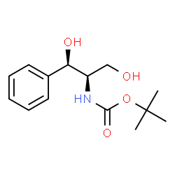 ChemSpider 2D Image | 2-Methyl-2-propanyl [(1R,2R)-1,3-dihydroxy-1-phenyl-2-propanyl]carbamate | C14H21NO4