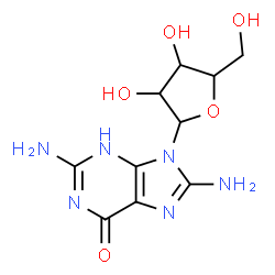 ChemSpider 2D Image | 2,8-Diamino-9-pentofuranosyl-3,9-dihydro-6H-purin-6-one | C10H14N6O5