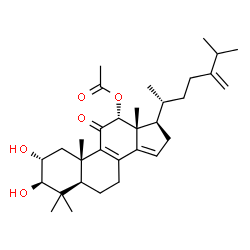ChemSpider 2D Image | (2alpha,3beta,5alpha,12alpha)-2,3-Dihydroxy-4,4-dimethyl-11-oxoergosta-8,14,24(28)-trien-12-yl acetate | C32H48O5