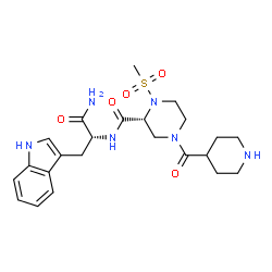 ChemSpider 2D Image | Nalpha-{[(2R)-1-(Methylsulfonyl)-4-(4-piperidinylcarbonyl)-2-piperazinyl]carbonyl}-D-tryptophanamide | C23H32N6O5S