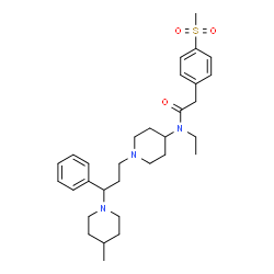 ChemSpider 2D Image | N-Ethyl-N-{1-[3-(4-methyl-1-piperidinyl)-3-phenylpropyl]-4-piperidinyl}-2-[4-(methylsulfonyl)phenyl]acetamide | C31H45N3O3S