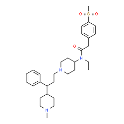 ChemSpider 2D Image | N-Ethyl-N-{1-[3-(1-methyl-4-piperidinyl)-3-phenylpropyl]-4-piperidinyl}-2-[4-(methylsulfonyl)phenyl]acetamide | C31H45N3O3S