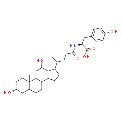 ChemSpider 2D Image | N-[(3alpha,12alpha)-3,12-Dihydroxy-24-oxocholan-24-yl]-L-tyrosine | C33H49NO6