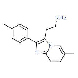 ChemSpider 2D Image | 6-Methyl-2-(4-methylphenyl)imidazo[1,2-a]pyridine-3-ethanamine | C17H19N3