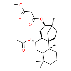 ChemSpider 2D Image | (1S,2S,7S,9S,10S,12R,13S)-9-Acetoxy-2,6,6,13-tetramethyltetracyclo[11.2.1.0~1,10~.0~2,7~]hexadec-12-yl methyl malonate | C26H40O6