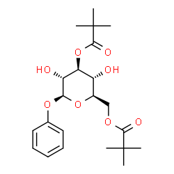 ChemSpider 2D Image | Phenyl 3,6-bis-O-(2,2-dimethylpropanoyl)-beta-D-glucopyranoside | C22H32O8