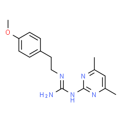 ChemSpider 2D Image | 1-(4,6-Dimethyl-2-pyrimidinyl)-2-[2-(4-methoxyphenyl)ethyl]guanidine | C16H21N5O