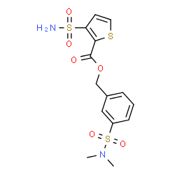 ChemSpider 2D Image | 3-(Dimethylsulfamoyl)benzyl 3-sulfamoyl-2-thiophenecarboxylate | C14H16N2O6S3